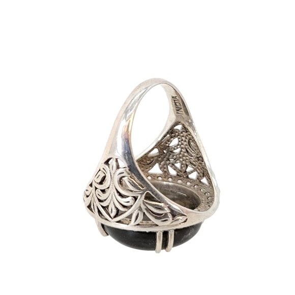 Nicky Butler Size 12 Labradorite Gem Round Statement Ring .925 Sterling Silver - Picture 5 of 7